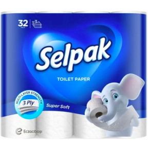 Туалетний папір Selpak Super Soft білий 3-х шаровий 32 шт